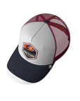 Gorra trucker deportiva unisex para hombre y mujer Born to Ride White / Red / Blue