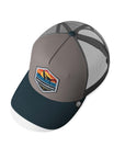 Gorra trucker deportiva unisex para hombre y mujer Born to Wakeboard Grey / Blue