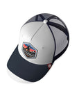 Gorra trucker deportiva unisex para hombre y mujer Born to Snowboard White / Blue