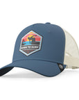 Gorra trucker deportiva unisex para hombre y mujer Born to Surf Blue / White