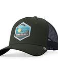 Gorra trucker deportiva unisex para hombre y mujer Born to Fly Green / Blue