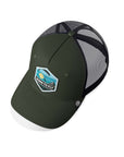 Gorra trucker deportiva unisex para hombre y mujer Born to Fly Green / Blue