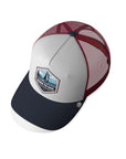Gorra trucker deportiva unisex para hombre y mujer Born to Sail White / Red / Blue
