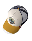 Gorra trucker deportiva unisex para hombre y mujer Born to Dunk Brown / Blue / Yellow