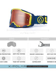 Gafas de Motocross y MTB Enduro para hombre y mujer Stone Yellow / Blue