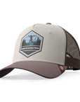 Gorra trucker deportiva unisex para hombre y mujer Born to Ultratrail Brown / Blue / Grey