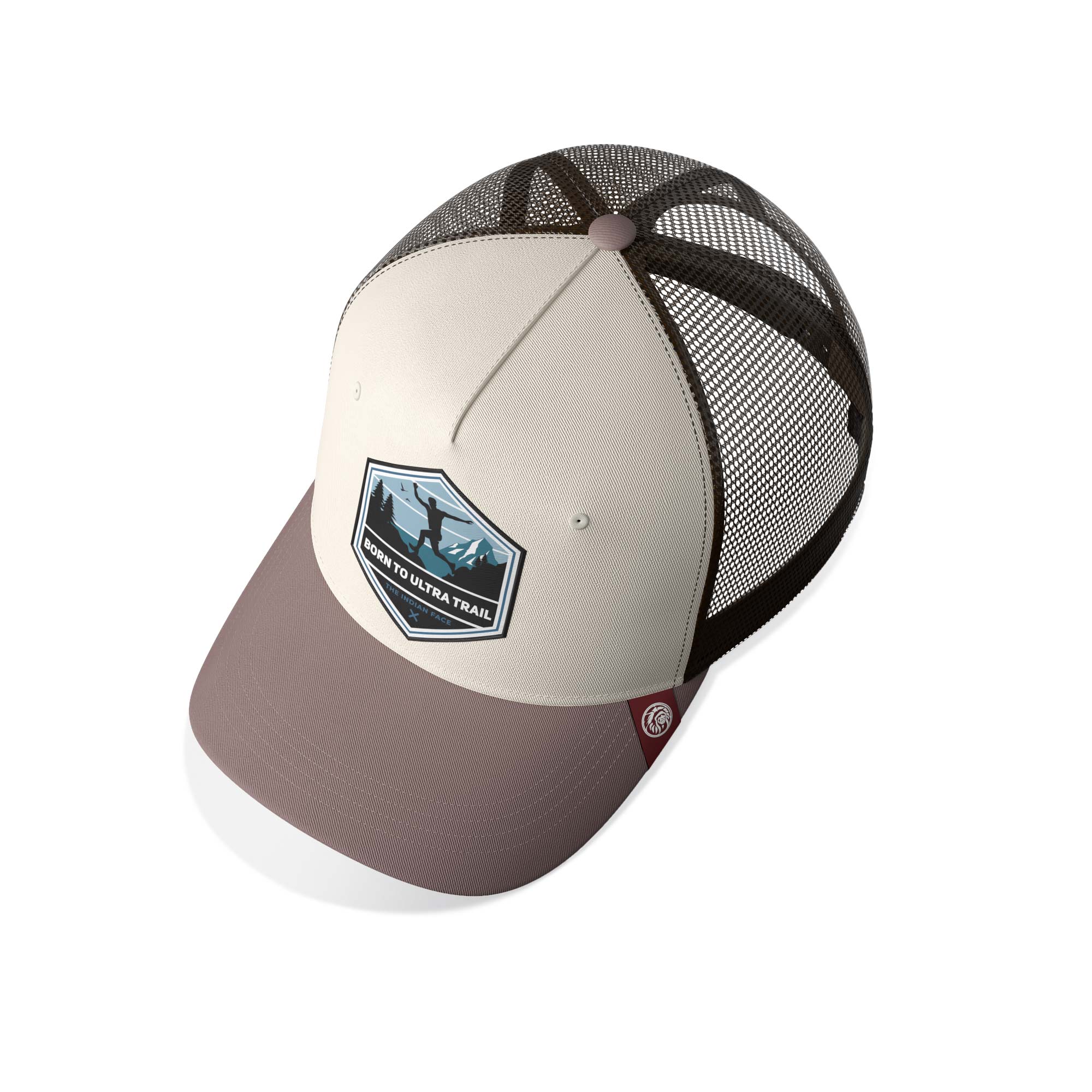 Gorra trucker deportiva unisex para hombre y mujer Born to Ultratrail Brown / Blue / Grey