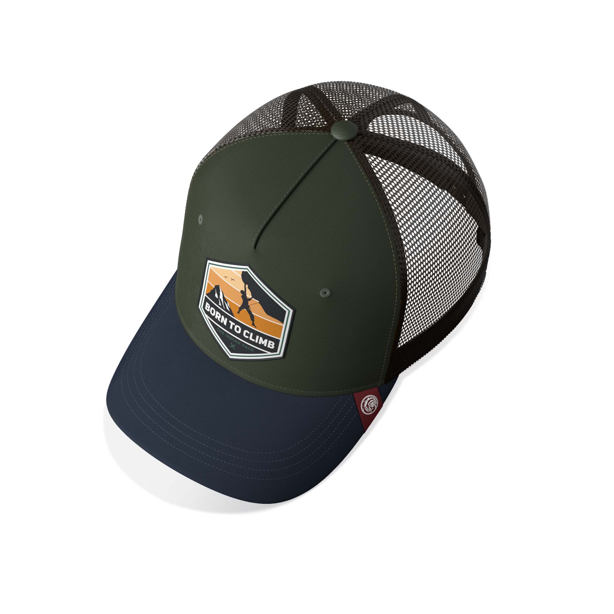 Gorra trucker deportiva unisex para hombre y mujer Born to Climb Green / Brown / Blue