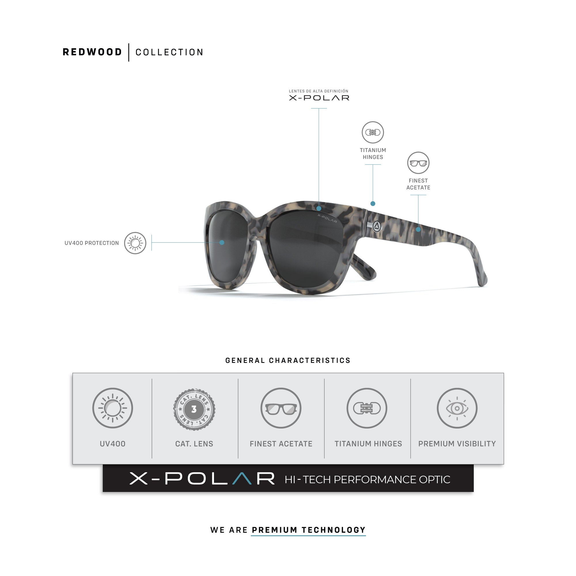 Redwood White Tortoise / Black